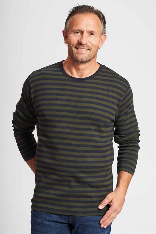 Langærmet T-shirt 'Lejre' - Hunter Green/Dark Navy