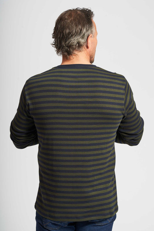 Langærmet T-shirt 'Lejre' - Hunter Green/Dark Navy