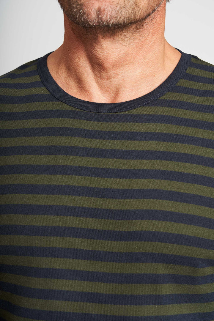 Langærmet T-shirt 'Lejre' - Hunter Green/Dark Navy