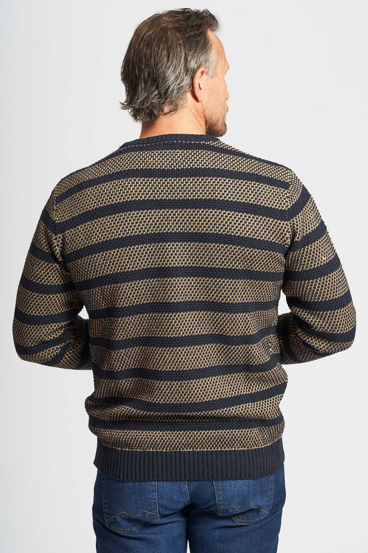 Struktur Strik 'Ballerup' - Dark Navy/Cornstalk