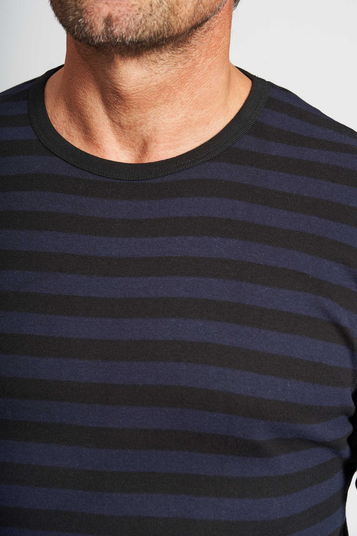 Langærmet T-shirt 'Lejre' - Black/Dark Navy