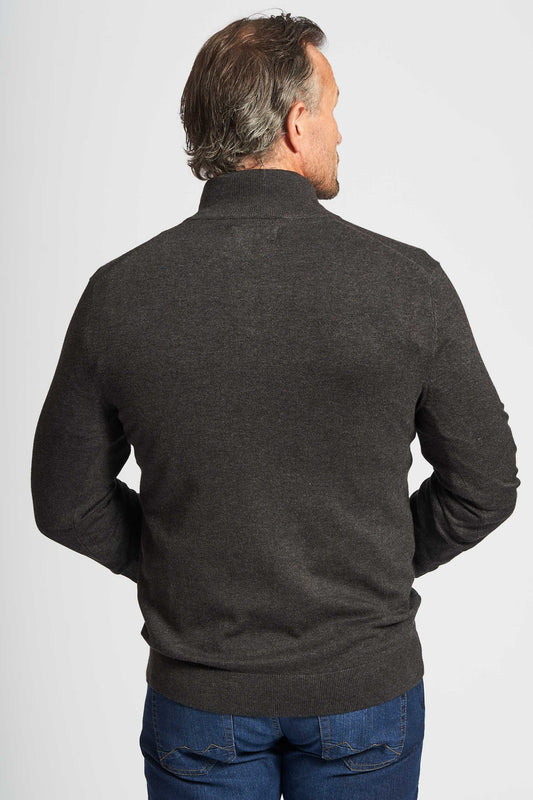 Halfzip Strik 'Mathias' - Charcoal Melange