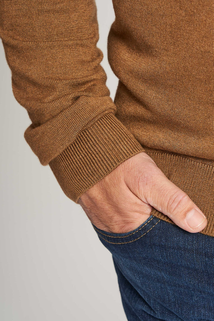 Halfzip Strik 'Mathias' - Camel Melange