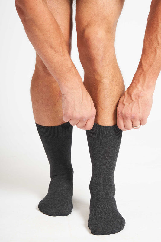 Basic Ensfarvet Strømper - Grey Melange