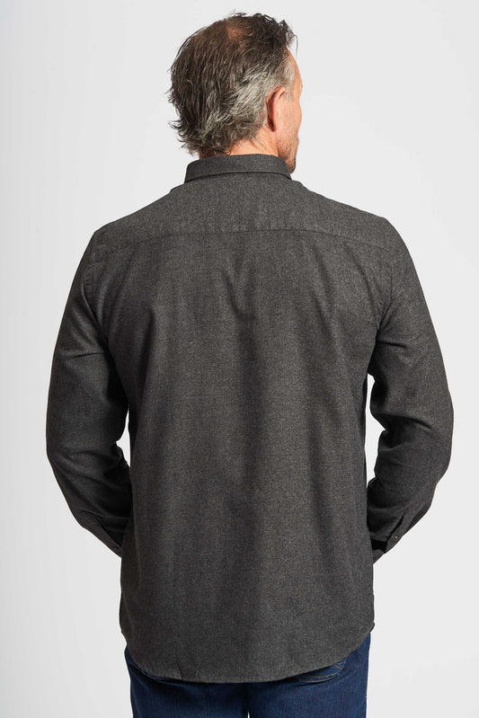 Flannel Skjorte 'Aage' - Charcoal Melange