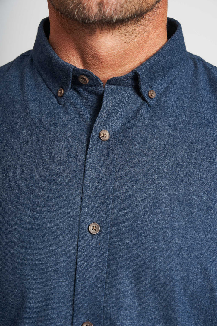 Flannel Skjorte  'Aage' - Blue Melange