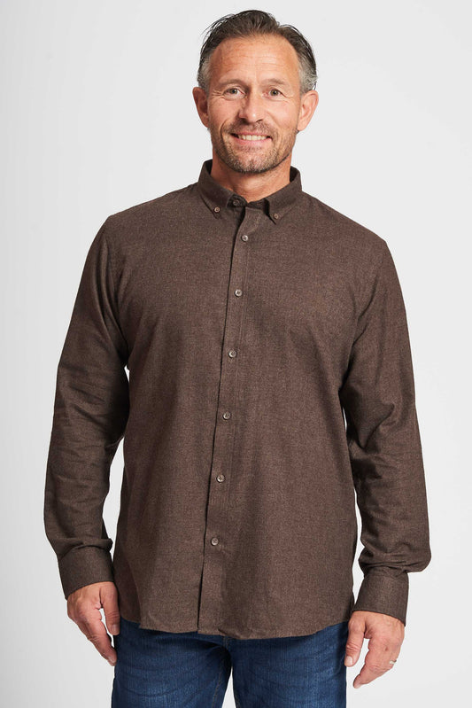 Flannel Skjorte 'Aage' - Brown Melange