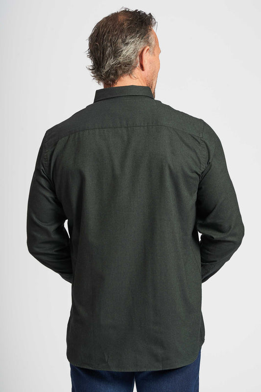 Flannel Skjorte 'Aage' - Olive Melange