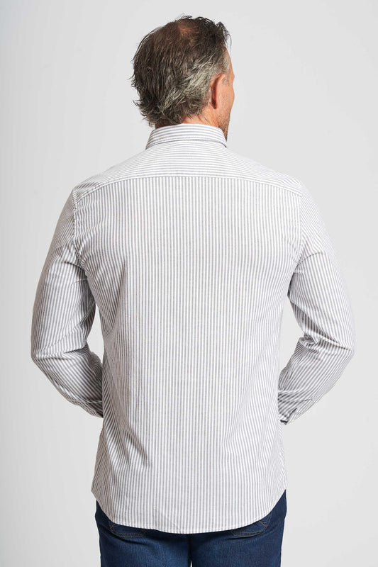 Oxford Skjorte 'Aabjørn' - Dark Olive/White Pin