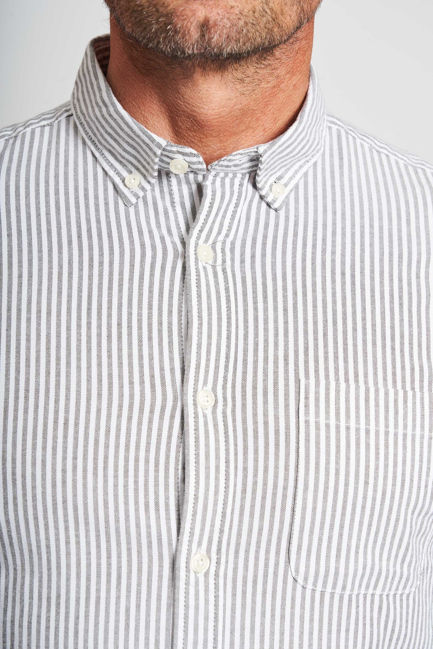 Oxford Skjorte 'Aabjørn' - Dk. Olive/White Pin