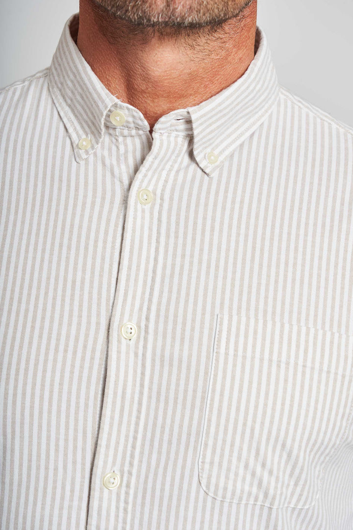 Oxford Skjorte 'Aabjørn' - Sand/White Pin