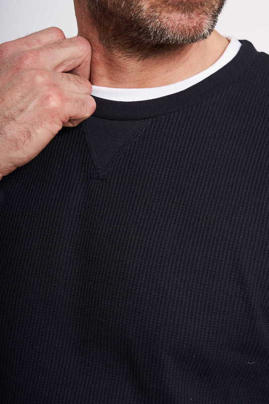 Vaffel Sweat 'Asnaes' - Dark Navy