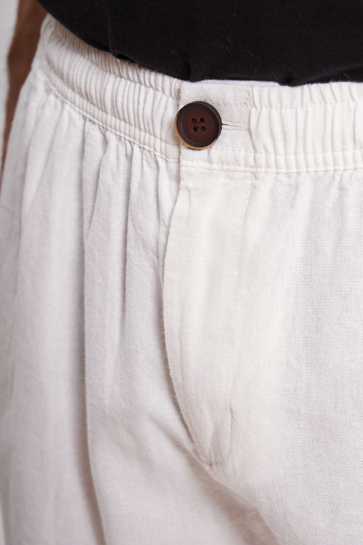 Linen/Cotton Shorts - White