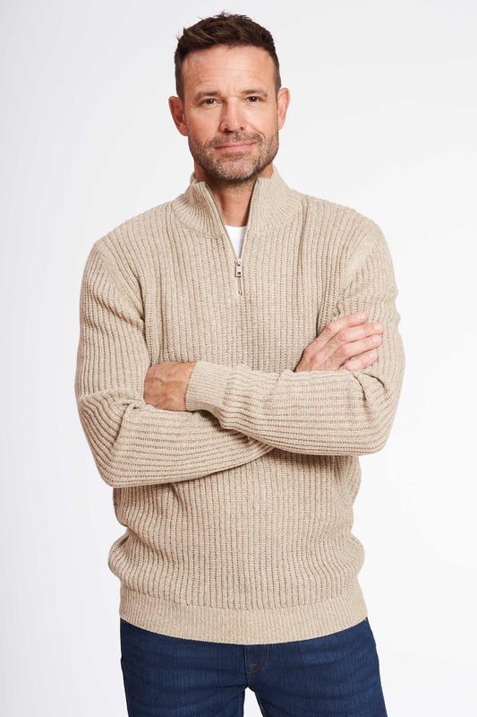 Half Zip Strik 'Spenstrup' - Sand Twist