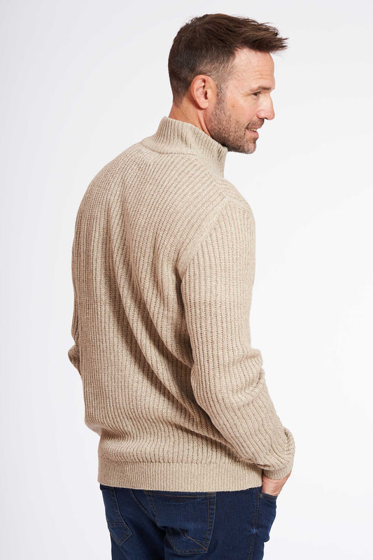 Half Zip Strik 'Spenstrup' - Sand Twist