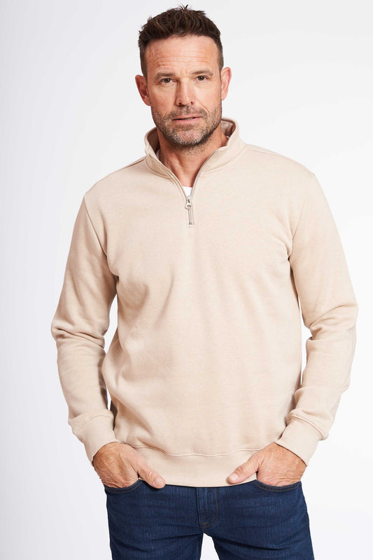 Sweat Half Zip 'Thy' - Sand Melange
