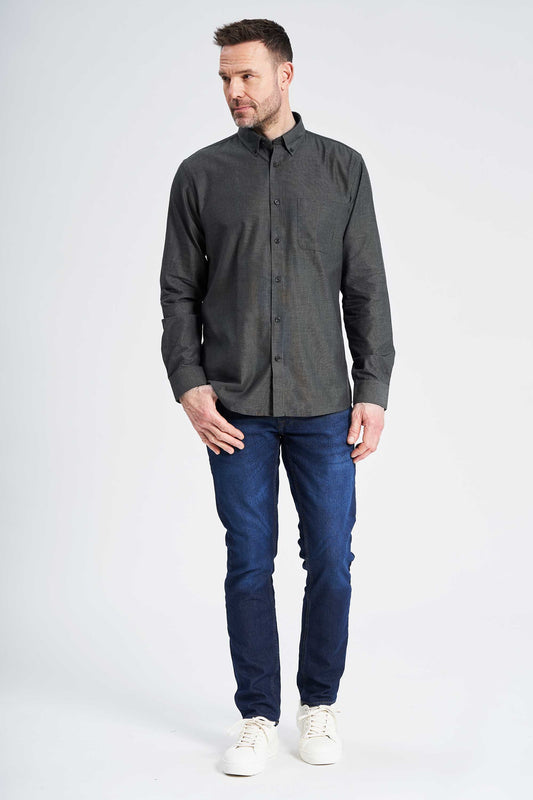 Fil-á-Fil Skjorte 'Arthur' - Olive/Black