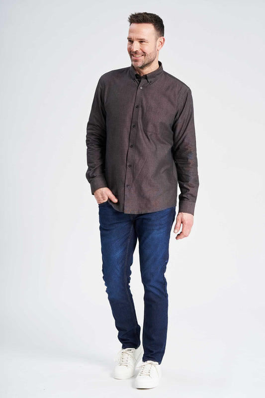 Fil-á-Fil Skjorte 'Arthur' - Brown/Black