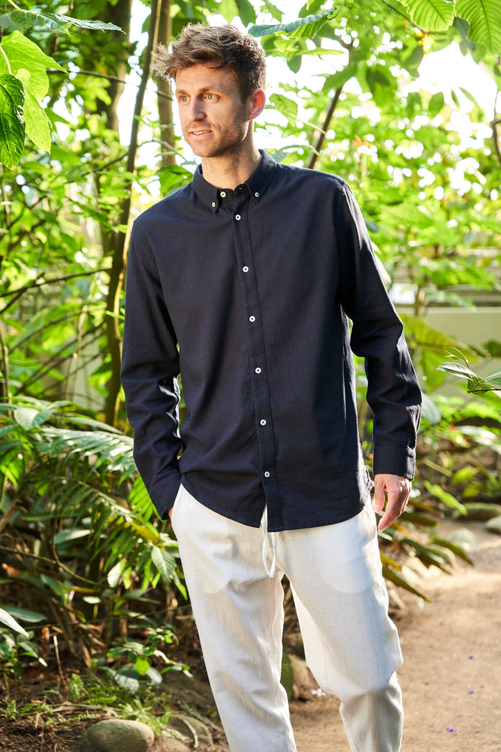 Hør Skjorte 'Hurup' - Navy