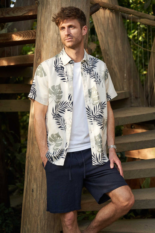 Hør K/Æ Skjorte 'Horsens' - AOP 2