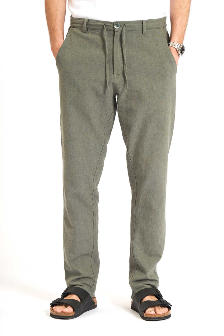 Hør Buks 'Hadsund' - Dusty Green
