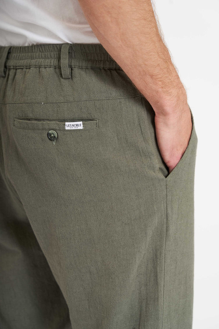 Hør Buks 'Hadsund' - Dusty Green