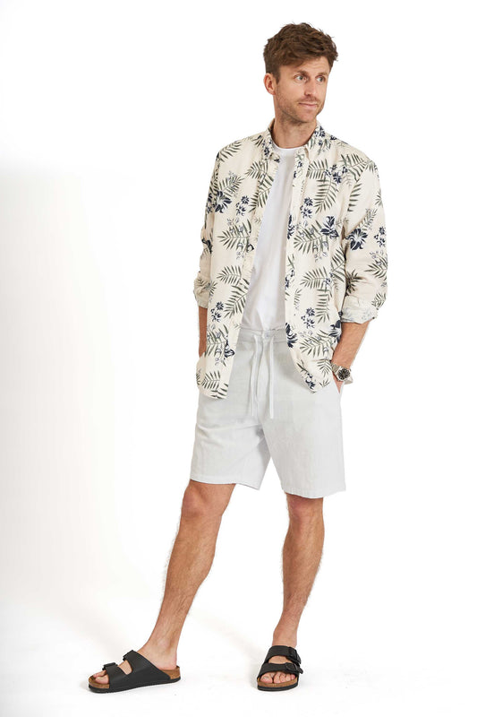 Hør Mix Shorts 'Hvidovre' - Soft Blue