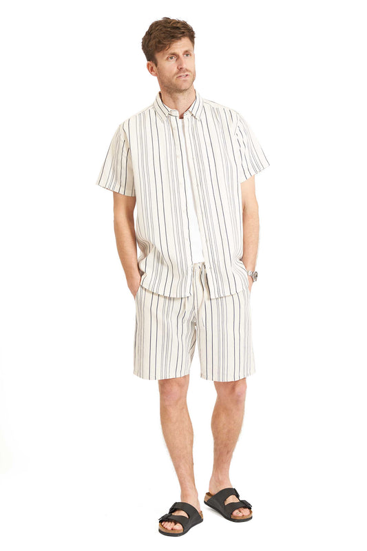 Hør Mix Shorts 'Hvidovre' - Striped 2