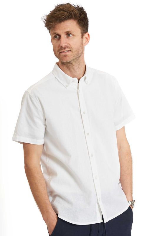 Hør K/Æ Skjorte 'Horsens' - Optical White