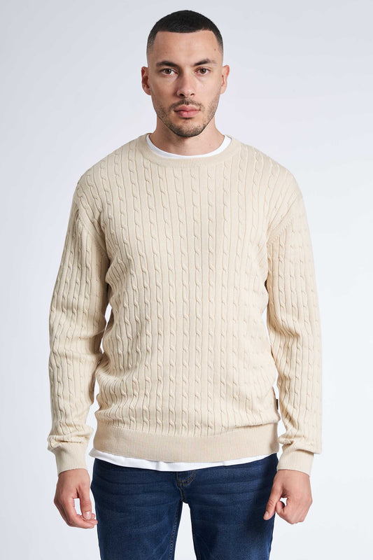 Kabelstrik 'Gentofte' - Whitecap Gray Melange