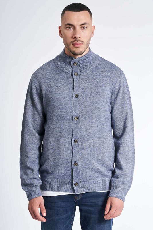 Cardigan m. Uld 'Lemming' - Navy Melange