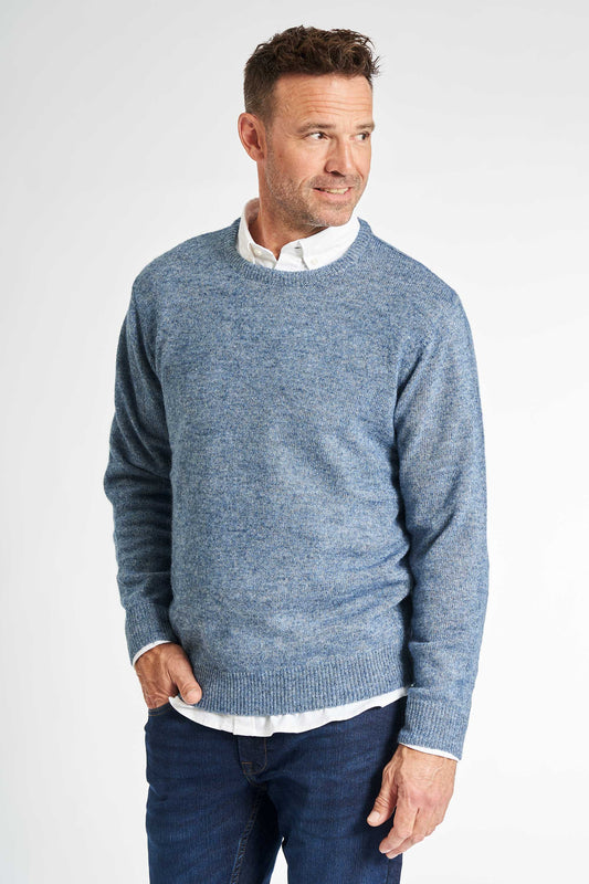 Strik m. Uld 'Langaa' - Blue Melange