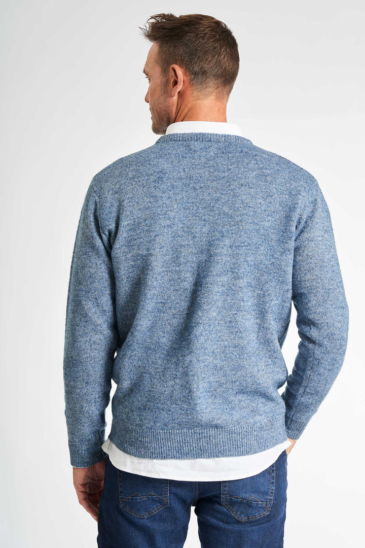 Strik m. Uld 'Langaa' - Blue Melange