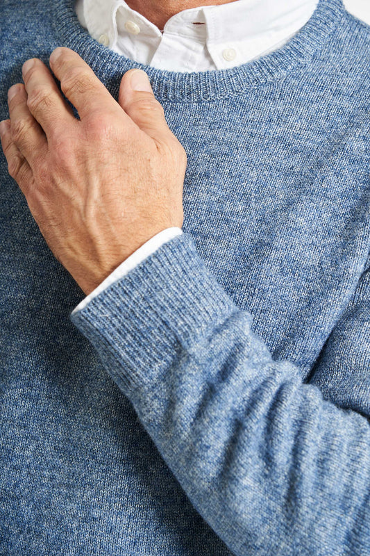 Strik m. Uld 'Langaa' - Blue Melange