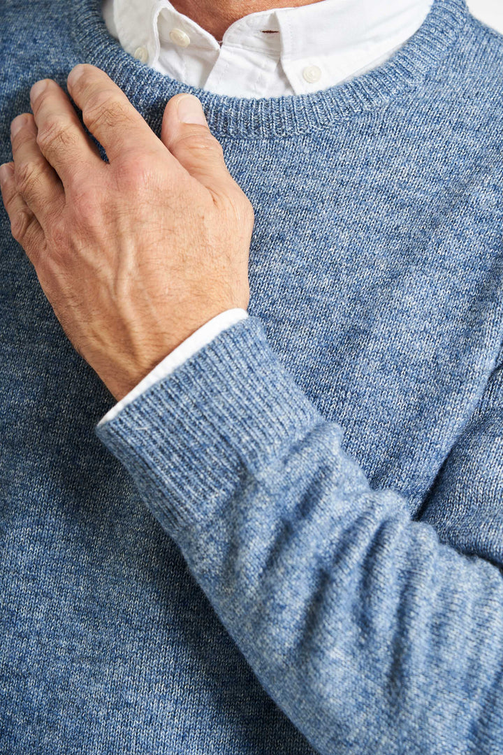 Strik m. Uld 'Langaa' - Blue Melange