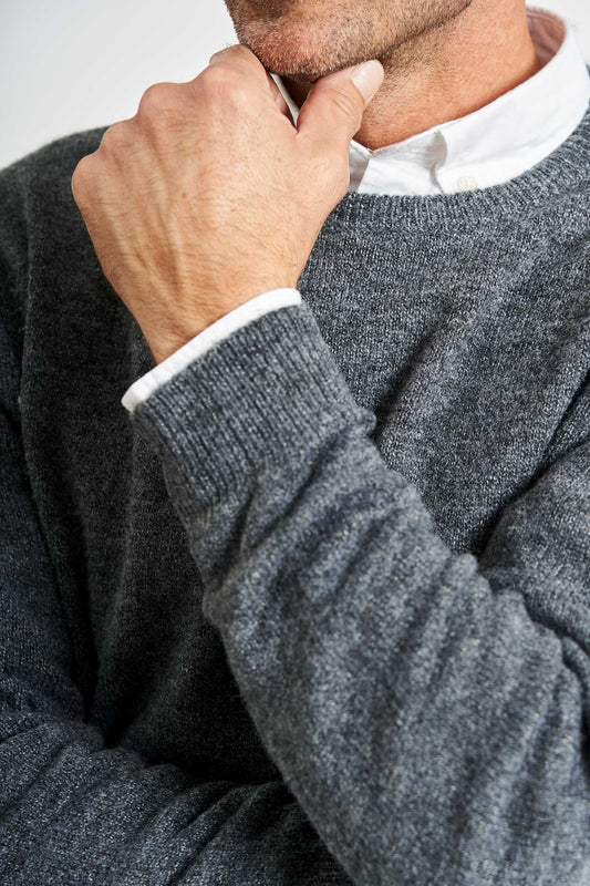 Strik m. Uld 'Langaa' - Anthracite Melange