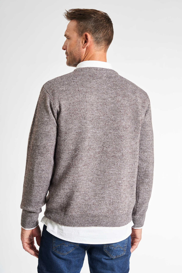 Strik m. Uld 'Langaa' - Dark Latte Melange