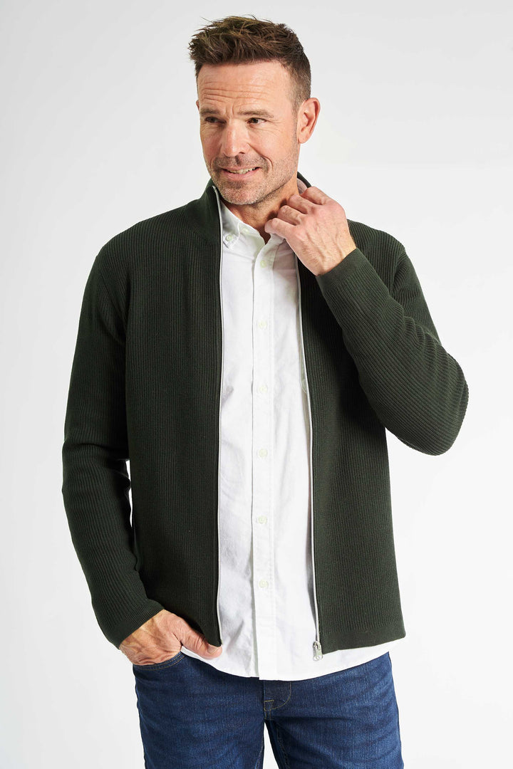 Strik Cardigan 'Ebberup' - Hunter Greenf