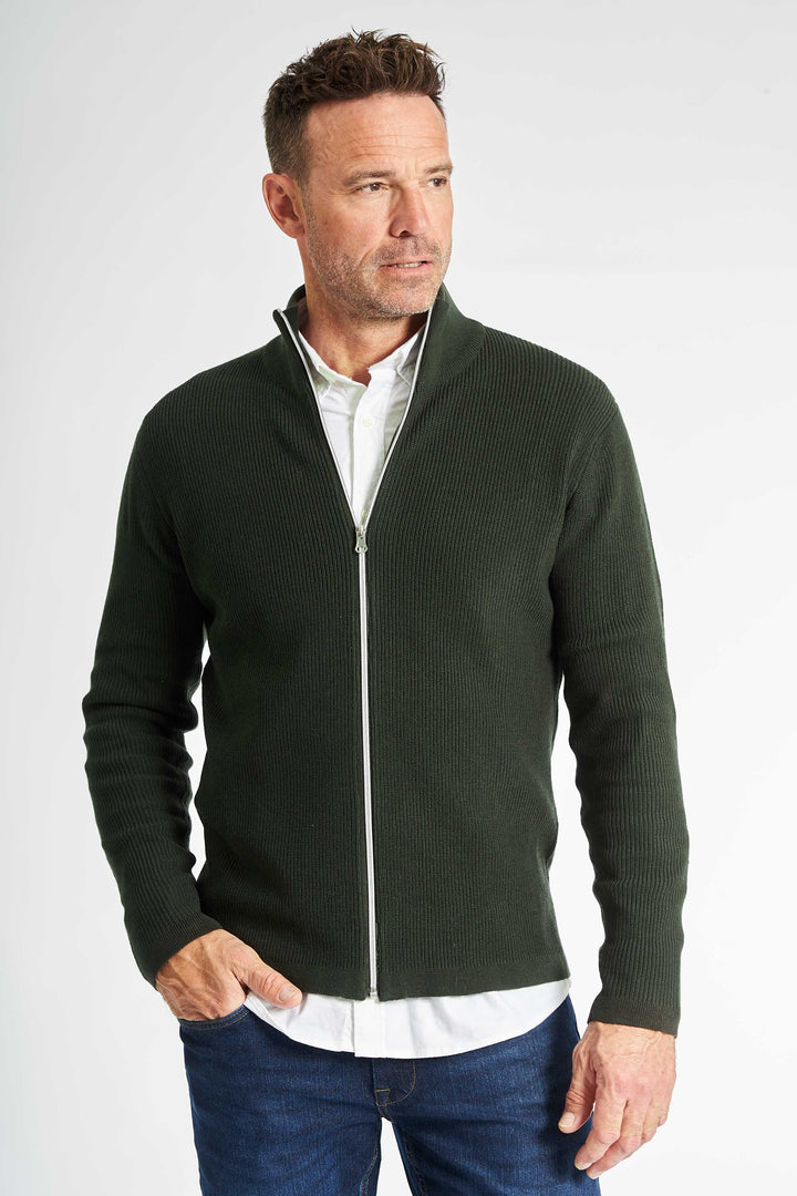 Strik Cardigan 'Ebberup' - Hunter Greenf