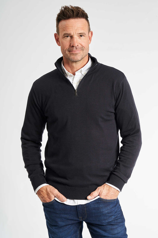 Half Zip Strik 'Havndal' - Dark Navy