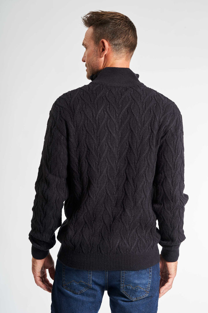 Half Zip Kabelstrik 'Liseleje' - Dark Navy