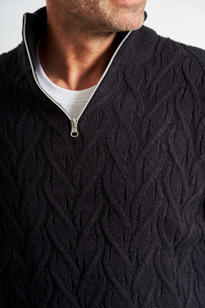 Half Zip Kabelstrik 'Liseleje' - Dark Navy