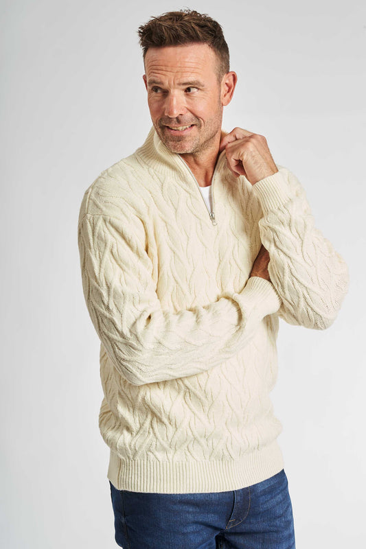 Half Zip Kabelstrik 'Liseleje' - Cloud Dancer