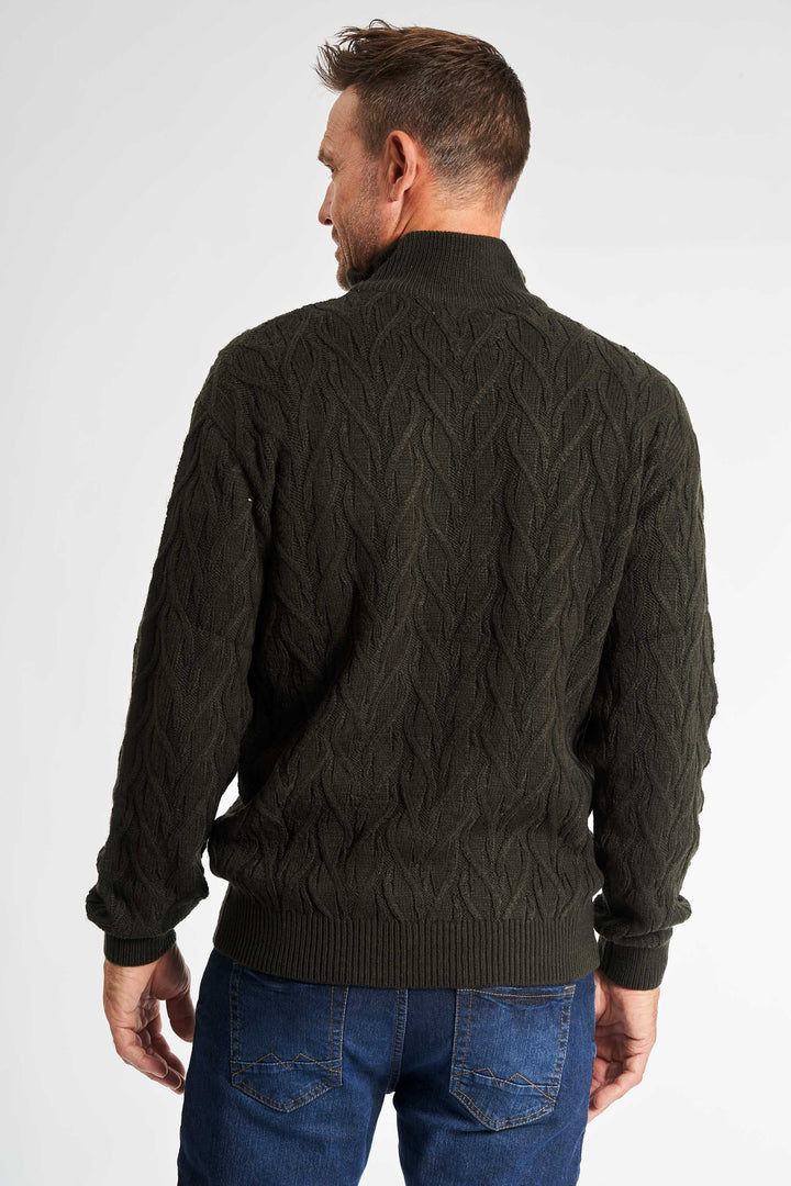 Half Zip Kabelstrik 'Liseleje' - Hunter Green