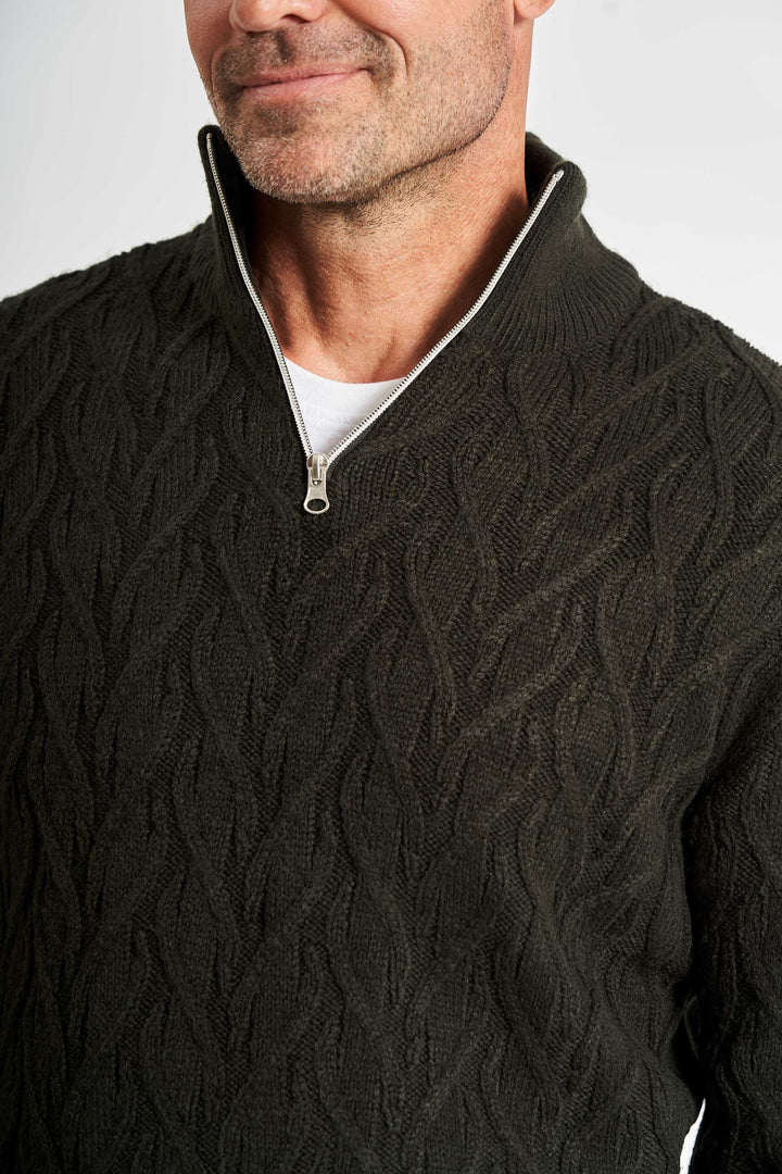 Half Zip Kabelstrik 'Liseleje' - Hunter Green