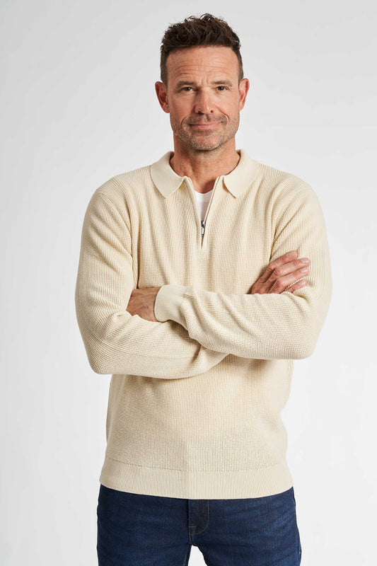 Halfzip Strik 'Langeskov' - Whitecap Grey Mel