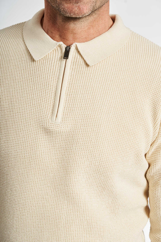 Halfzip Strik 'Langeskov' - Whitecap Grey Mel