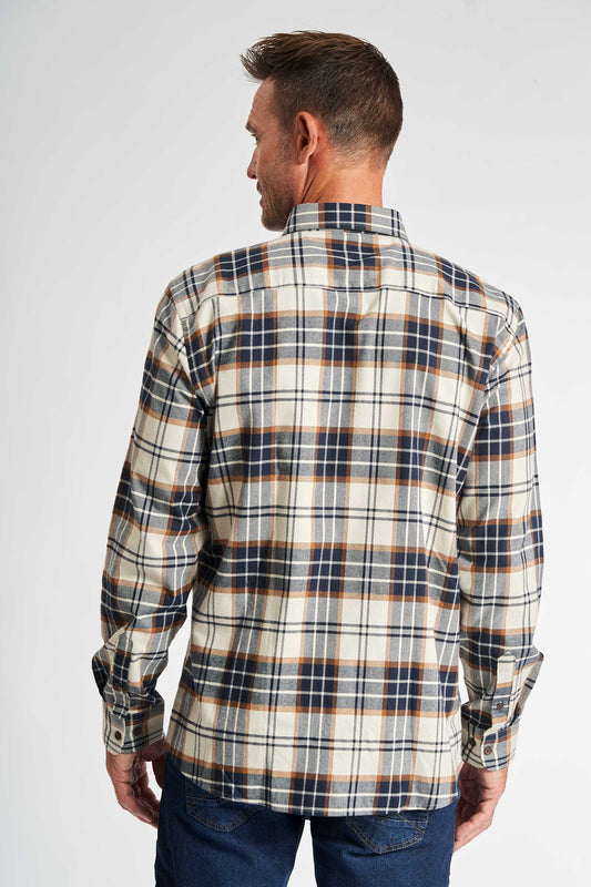 Flannel Skjorte 'Aage' - Off White/Beige