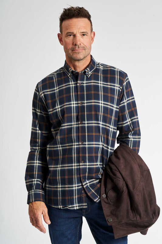Flannel Skjorte 'Aage' - Navy Check