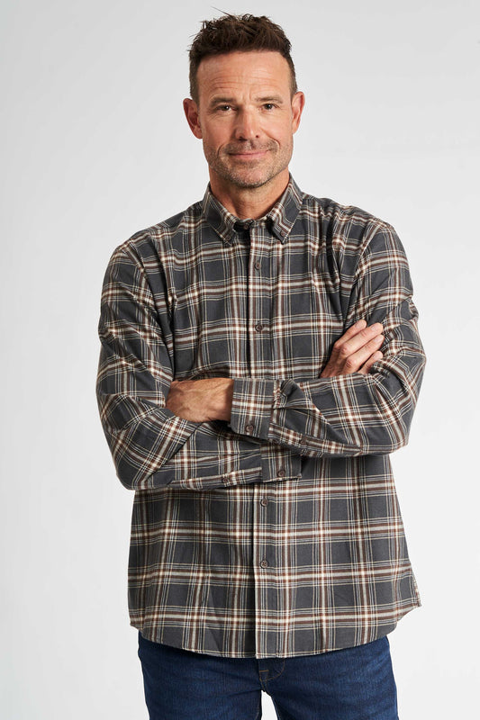 Flannel Skjorte 'Aage' - Dark Grey Check